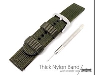 🇭🇰 包郵 🏃‍♂️ 4mm厚綠軍規錶帶 Army Green Heavy Duty Nylon Watch Band Strap Tudor Rolex Omega Seiko citizen ec