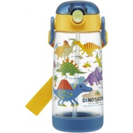 全新 Skater 恐龍 透明 吸管 彈蓋型 水壺 水樽 水瓶 480ml (附肩帶) (黃藍配色)
