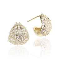 Sonateomber Gold Crystal Hoop Huggie Earrings for Women - Trendy Unique Sparkly Rhinestone CZ Thick 