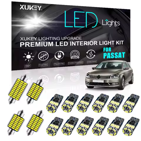 Super Bright White LED T10 Bulbs Kit Canbus For VW Passat B5 B6 B7 1998-2014 Interior Map Lamp Dome