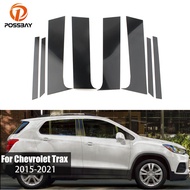 【Spot Goods】 8pcs Car Window pillars Molding Trim Fit For Chevrolet Trax 2013-2022 Mirror Effect PC Sticker