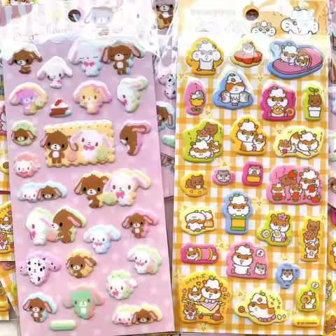 Japanese Cartoon Sanrio Usahana and Sugarbunnies Sticker Coro Coro Kuririn Cute 3D Pvc Sticker Deskt