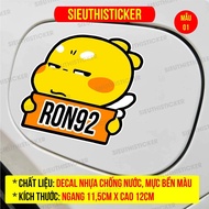 Logo stickers to decorate car fuel tank caps, funny stickers, cute cartoon cap stickers RON92 RON95,