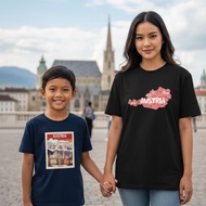 KATUN AUSTRIA SOUVENIR T-SHIRT, WEAR ASEAN COUNTRYTAG, 30s COMBED COTTON MATERIAL, PREMIUM GIFT SOUV