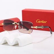 2026 New Style Cartier Standard Half-Frame Sunglasses Retro Large Square Sunshade Glasses All-Match 