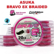 ASUKA PINK Bravo x8 PE Braided Line 100meter Tali Benang x8 Sulam Pink Fishing Line Asuka Fishing Li