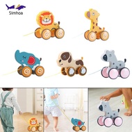 Simhoa Pull Along Toy Animal Push And Pull Along Toy Walking Toy with String Pull Along Walking Toy 