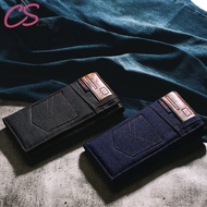 Men's Fashion Denim Long Wallet Trendy Youth Boys Girls Student trifold Zipper Personalized Cloth Wallet Long