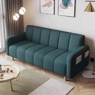 找得 - 小戶型簡約客廳梳化床可折疊科技布沙發床懶人舒適沙發3143(深綠色 長140cm 海綿款 包安裝）