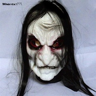 [WC] Halloween Scary Zombie with Black Hair Ghost Mask Breathable Haunted House Prop