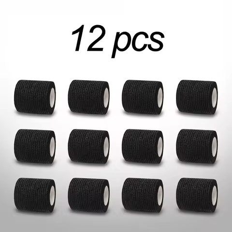 12pcs of 4.8-Meter Elastic Sports Self-Adhesive Bandages, Protecting Fingers, Ankles, Palms, and Sho