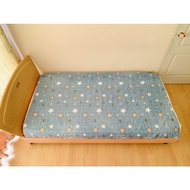 Picnic Mattress Cover/Topper Size 4 Feet Earth Tone Blue Star Pattern Second-Hand Sold As Condition 