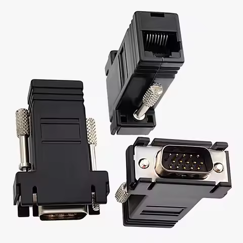 1pcs DB9/VGA15/DB25 Male/Female 9/15/25PIN Serial Port Connector to RJ45 FEMALE Adapter D-SUB RS232 