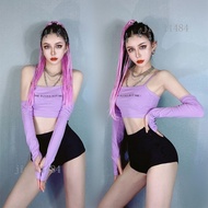 Nightclub DS Leader Dance Costume Bar dj Stage Jazz Team Combination Purple Vest Shorts EW9H