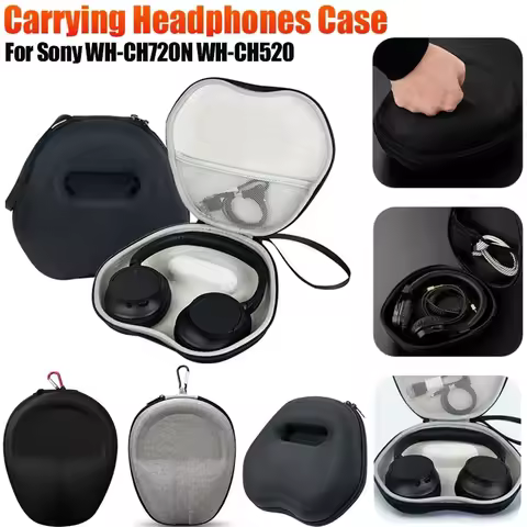 EVA Case Bluetooth Headphone Carrying Bag Pouch Storage Bag Cover For Sony WH-CH720N WH-CH520 Wirele