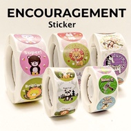 (RANDOM) REWARD Sticker 2.5cm x 500pcs Multi Designs Animal Awesome Keep It up Great Job School Enco