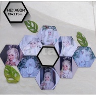 HEXAGONAL photo frame photo printing contains 9 photos + frame