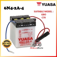 6N4-2A-4 BATTERY BASAH / BATERI MOTOR - HONDA GBO-C70/XL125  YAMAHA Y70/RX100  SUZUKI   RC80/RC100