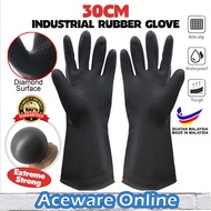 Industrial Rubber Glove Heavy Duty Sarung Tangan Getah Hitam Panjang Cleaning Dishwashing Glove Kitc
