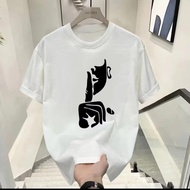 Mens short-sleeved oversized casual short-sleeved stylish top XXL White T-shirts Black
