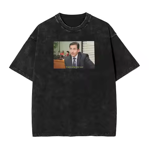 M-Michael S-Scott T Shirts Men Pure Cotton Vintage T-Shirts O Neck That’s what she said Tee Shirt Cl