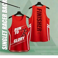 Red Run To Glory 21K Finisher Racer Back Running Singlet