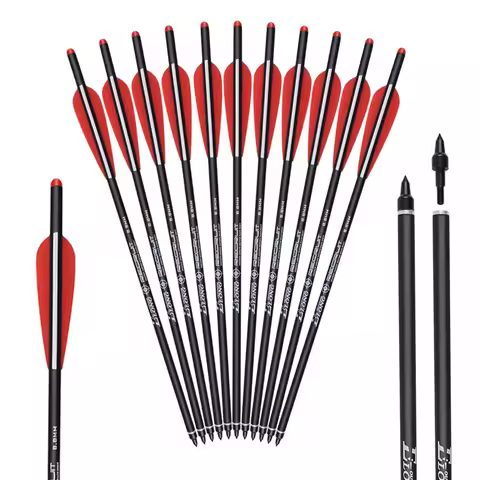 12Pcs Carbon Arrows Bolts Target Points Archery Bow Hunting Outdoor For Crossbow