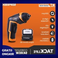 Bisa COD/Bayar di Tempat - Aukey Bor Obeng Tacklife Sdp50Dc 200Rpm Cordless Rechargeable 2000Mah Gra