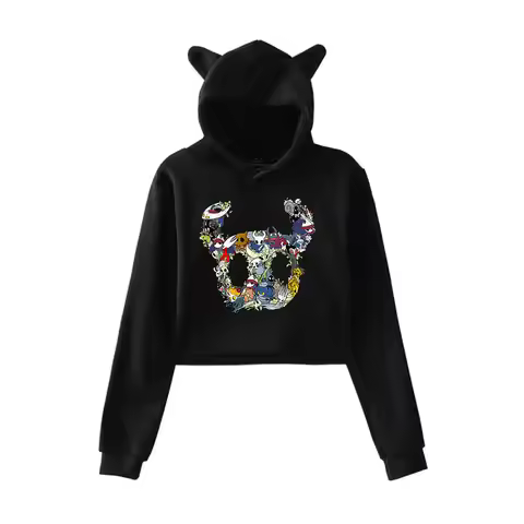 Hollow Knight Silksong Merch Pullover Female Cat Ears Hoodie Long Sleeve Women's Clothes