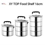 [Ready Stock] XY TOP Food Shelf 2,3,4 Layer 16CM Stainless Steel Tiffin Carrier Lunch Box Container 