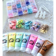 THEHAUS Decoden DIY Craft Kit – Glossy & Matte Cream Glue Set with Charms