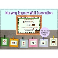 [PDF Softcopy] Nursery Rhymes Wall Decoration for kids room; Playroom Wall Art; Baa Baa Black Sheep;
