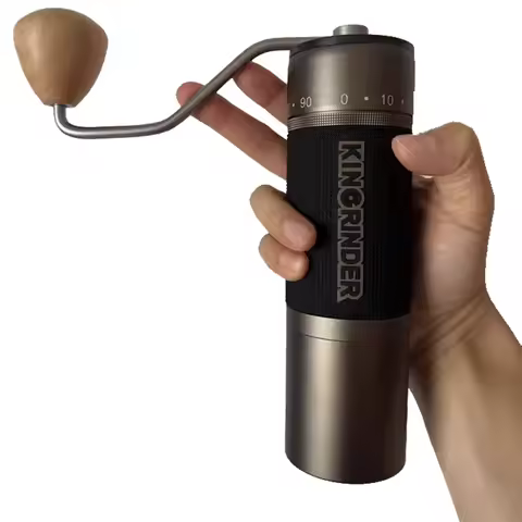 Kingrinder K7 Manual Coffee Grinder Capacity 35g Titanium Tapered Burr Magnetic Attraction Powder Bo