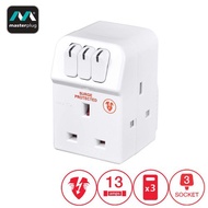 MASTERPLUG SURGE PROTECTOR 3 GANG 13AMP SWITCHED ADAPTOR (MSWRG3-MPA)