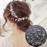 [Cutewomen2020]35 CM Crystal Pearl Bridal Tiaras Hairpins Bridesmaid Diamante Hair Vine Wedding Jewe