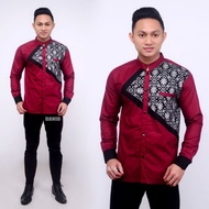 Koko Shirt For Men With Long Sleeve batik Combination motif, size Xl-Xxl