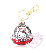 ♥小花花日本精品♥Hello kitty凱蒂貓坐姿造型悠遊卡-零錢包款 造型悠遊卡 鑰匙圈可掛搭捷運必備