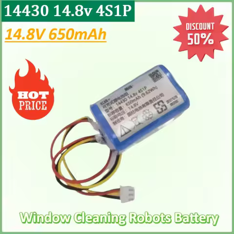 New 14430 14.8V 4S1P 650mAh 9.62Wh Rechargeable Lithium Battery Pack for Window Cleaning Robots Batt
