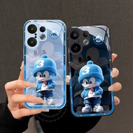 Vivo X200 FE Casing Cute Cartoon Doraemon Shockproof Case Luxury Liquid Hard Glass Cover for Boys Gi
