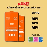 Full screen tempered glass for OPPO a54 a74 a94 reduces fingerprints, smooth touch