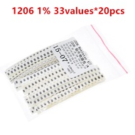 0603 0805 1206 1210 2512 SMD Resistor Kit Assorted Kit 1ohm-1M ohm 1% 5% 33valuesX 20pcs=660pcs Samp