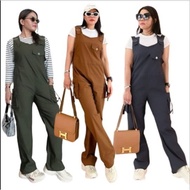 Cc - Skena Jumpsuit Pants Culottes Cargo Twill Stretch Sweding Skena Overal Cargo Overalls Jumpsuits Women Teenagers Korean Style Latest Simple Outfit