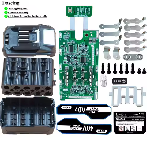 Doscing BL4040 10*21700 LiIon Battery Case PCB Charging Protection Board Shell Box For MAKITA 40V BL
