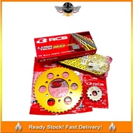 RCB 428 SPOCKET SET + 428 RO RING GOLD Y15 Y15ZR Y16 Y16ZR GOLD RANTAI ORING RX RING CHAIN