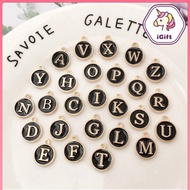 [iGift] Alphabet Alloy Enamel Charms /Pendant Color Charms Alphabet For Bracelet/Keychain