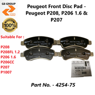 Peugeot Front Disc Pad - Peugeot P208 P206 1.6 & P207 ( 4254-75 )