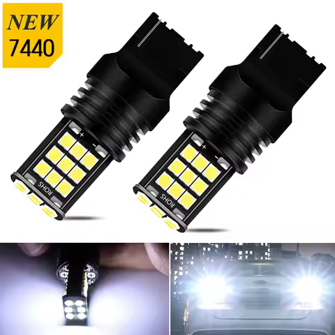 2pcs T20 W21W WY21W 7440 7440NA 7505 12V 21W W3x16d LED Canbus Reverse Light DRL Auto Backup Bulb Ca