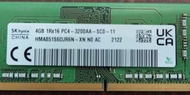 二手筆電記憶體Hynix 海力士 4GB 1RX16 PC4-3200AA DDR4-3200