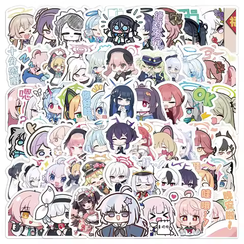 Game Blue Archive Q-version cute Sticker no-repeating diy Notebook Waterproof Stickers Hina Arona Ar