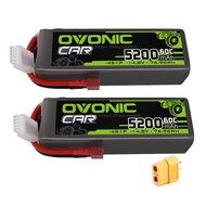 OVONIC 4S Lipo Battery 14.8V 60C 5200mAh RC Lipo with Deans T Connector for RC Buggy Truggy Crawler 